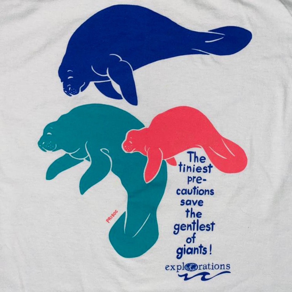 ❌SOLD❌ VTG 90s Save The Manatees T-shirt - Picture 2 of 4